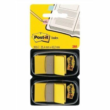 3M 680-YEEU Post-It Index Medium Flags Yellow 50 Flags - Pack 2