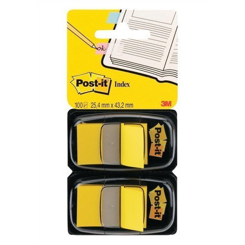 3M 680-YEEU Post-It Index Medium Flags Yellow 50 Flags - Pack 2