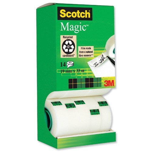 3M 81933R14 Scotch Magic Invisible Tape Value Pack 19mm x 33m - Pack 14