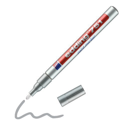 Edding 751 Gloss Paint Markers Silver 4-751054 - Pack 10 - Fusion Office UK