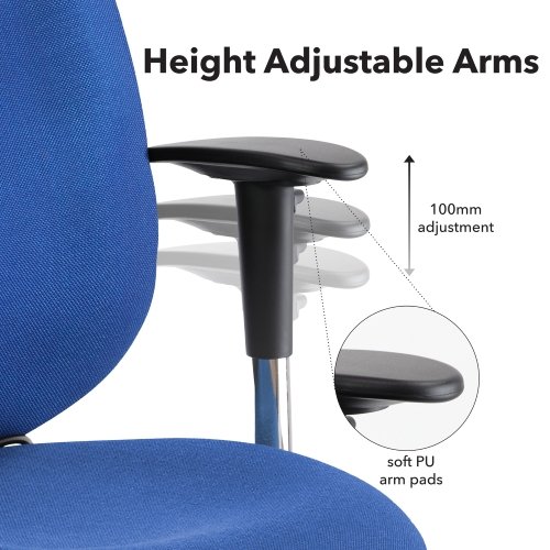 Sofia adjustable lumbar operators chair blue - SOF300T1-B - Height Adjustable Arms - Fusion Office UK Sofia adjustable lumbar operators chair blue - SOF300T1-B - Height Adjustable Arms - Fusion Office UK