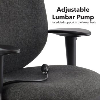 Sofia adjustable lumbar operators chair charcoal - SOF300T1-C - Adjustable Lumbar Pump - Fusion Office UK