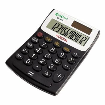 Aurora EC404 Calculator Desktop Recycled 12 Digit EcoCalc