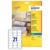 Avery J8160-25 Inkjet Address A4 Labels 21 Per Page 63.5x38.1 White - 25 Sheets
