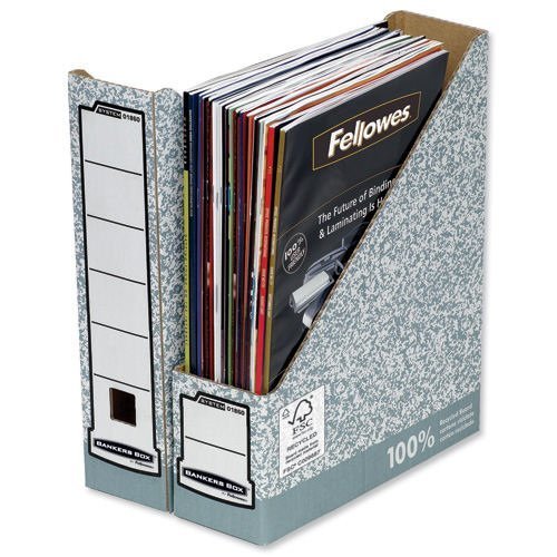 Bankers Box System 80mm Magazine File Grey 0186004 - Pack 10