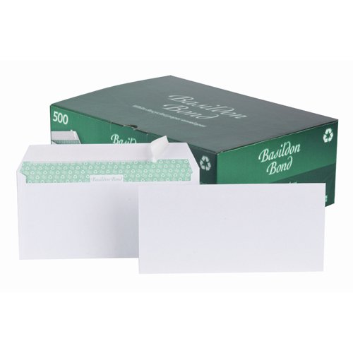 Basildon Bond Envelopes DL Wallet Plain White C80116 - Pack 500