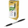 BIC Atlantis Classic Black Ball Pen Retractable 887132 - Pack 12