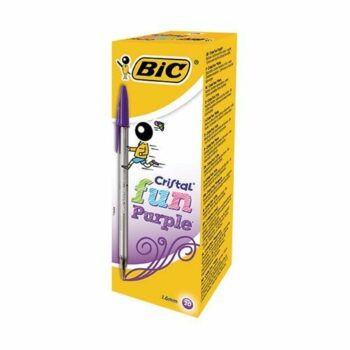 BIC Cristal Fun Purple Large Ball Pen 929055 - Pack 20