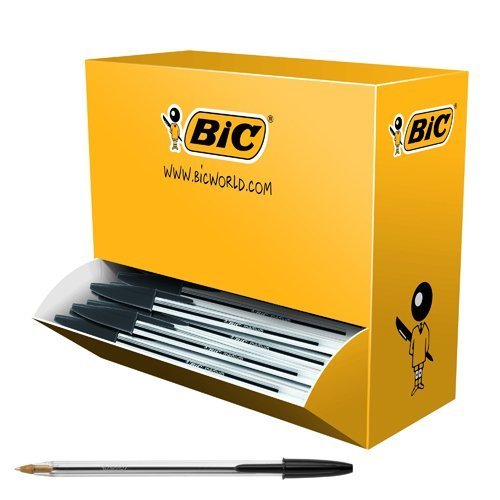 BIC Cristal Medium Black Ball Pen BULK PACK 896040 - Pack 100