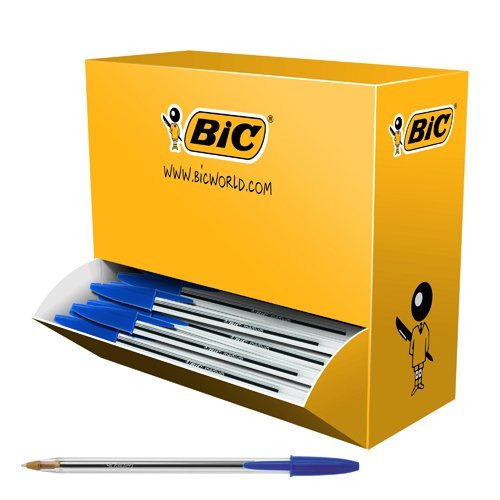 BIC Cristal Medium Blue Ball Pen BULK PACK 896039 - Pack 100