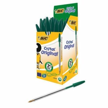 BIC Cristal Original Green Medium Ball Pen 8373629 - Pack 50