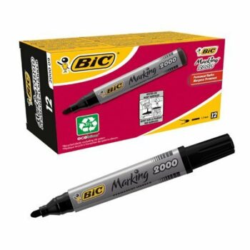 BIC Marking 2000 Black Permanent Markers Bullet Tip 820915 - Pack 12