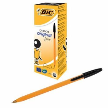BIC Orange Original Fine Black Ball Pen 1199110114 - Pack 20