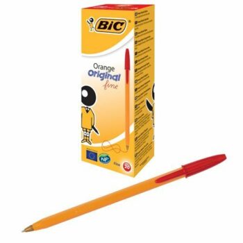 BIC Orange Original Fine Red Ball Pen 1199110112 - Pack 20