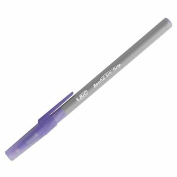 BIC Round Stic Grip Purple Ball Pen 920412 - Pack 40