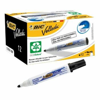 BIC Velleda 1701 Black Whiteboard Markers 942234 - Pack 12