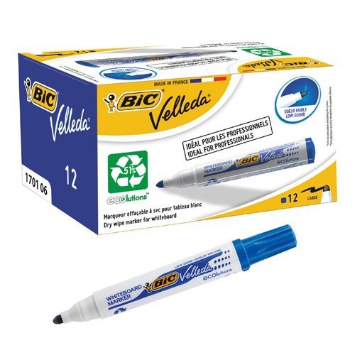 BIC Velleda 1701 Blue Whiteboard Markers 942235 - Pack 12