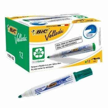 BIC Velleda 1701 Green Whiteboard Markers 904940 - Pack 12