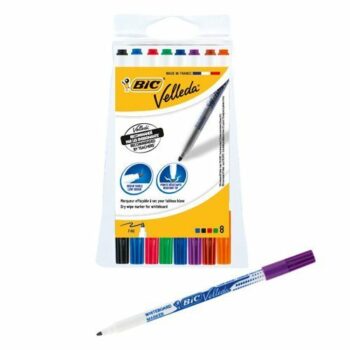 BIC Velleda 1721 Fine Assorted Whiteboard Markers 1199005728 - Pack 8