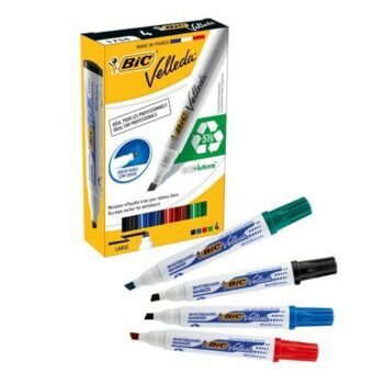 BIC Velleda 1751 Assorted Whiteboard Chisel Markers 904950 - Pack 4