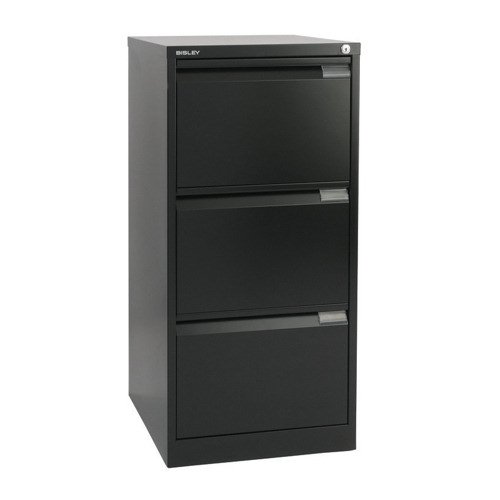 Bisley 3 Drawer Black Filing Cabinet Classic BS3E-33