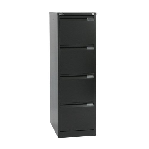 Bisley 4 Drawer Black Filing Cabinet Classic BS4E-33