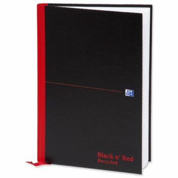 BlackNRed Casebound Recycled A4 Ruled Notebook 100080530 - Pack 5