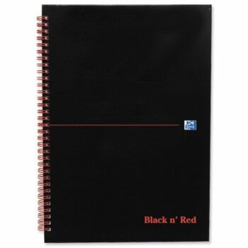 BlackNRed Glossy A4 Ruled Wirebound Notebook 100103711 - Pack 5