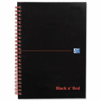 BlackNRed Glossy A5 Ruled Wirebound Notebook 100080220 - Pack 5