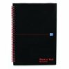 BlackNRed Glossy Recycled A5 Ruled Wirebound Notebook 100080113 - Pack 5