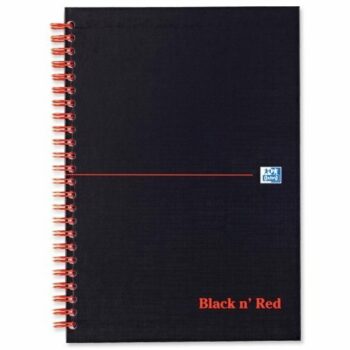 BlackNRed Matt A4+ Ruled Wirebound Notebook 100080218 - Pack 5