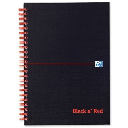 BlackNRed Matt A4+ Ruled Wirebound Notebook 100080218 - Pack 5