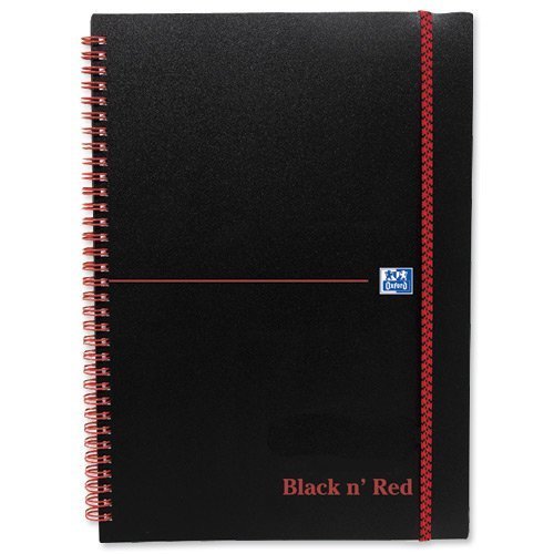 BlackNRed Polypropylene A5 Ruled Wirebound Notebook 100080140 - Pack 5