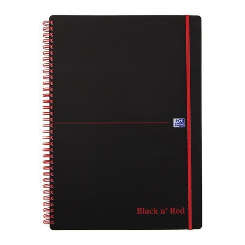 BlackNRed Polypropylene Recycled A4 Ruled Wire Notebook 100080167 - Pack 5