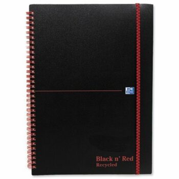 BlackNRed Polypropylene Recycled A5 Ruled Wire Notebook 100080221 - Pack 5