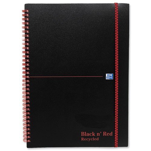 BlackNRed Polypropylene Recycled A5 Ruled Wire Notebook 100080221 - Pack 5