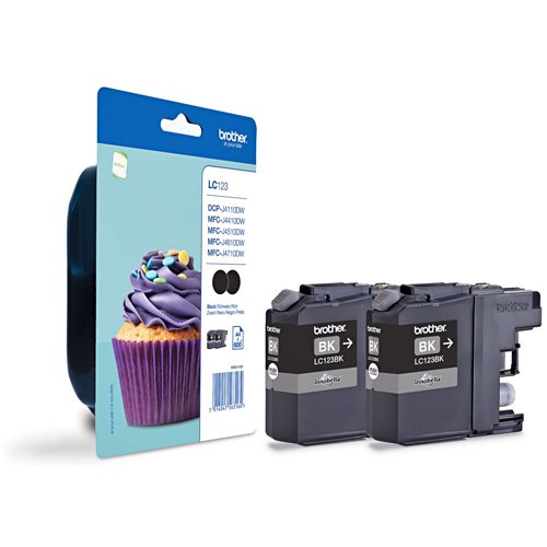 Brother Inkjet Cartridge Black LC-123BKBP2 - Twin Pack