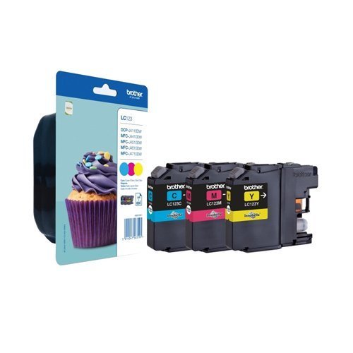 Brother Inkjet Cartridges Rainbow Cyan / Magenta / Yellow LC-123RBWBP