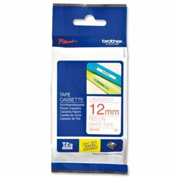 Brother P-touch TZE Label Tape 12mmx8m Red on White TZE232
