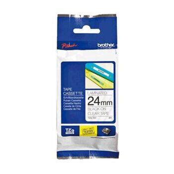 Brother P-touch TZE Label Tape 24mmx8m Black on Clear TZE151
