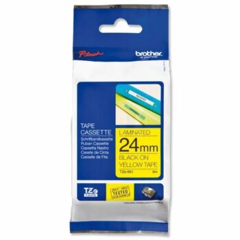 Brother P-touch TZE Label Tape 24mmx8m Black on Yellow TZE651