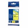 Brother P-touch TZE Label Tape 36mmx8m Black on Yellow TZE661