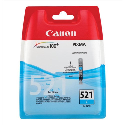 Canon Inkjet Cartridge Cyan CLI-521C 2934B001AA