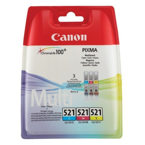 Canon Inkjet Cartridges Cyan / Magenta / Yellow CLI-521 2934B007