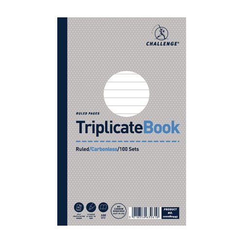 Challenge Triplicate Books Ruled 210x130 100080445 - Pack 5