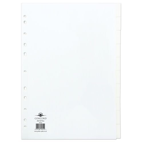Concord A4 10 Part Dividers White | Fast Delivery