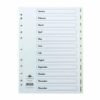 Concord Plastic Index A4 Jan-Dec Dividers Punched Polypropylene 64701