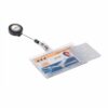 Durable Dual Security Pass Holders with Badge Reel 822419 - Pack 10