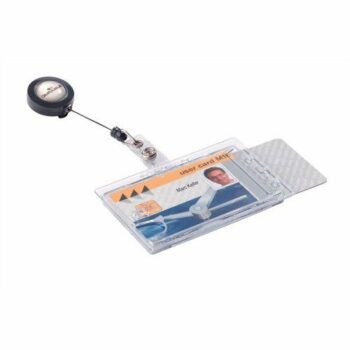 Durable Dual Security Pass Holders with Badge Reel 822419 - Pack 10