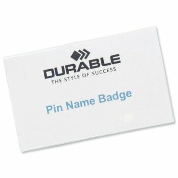Durable Name Badges with Pin 75x40mm 800819 - Pack 100